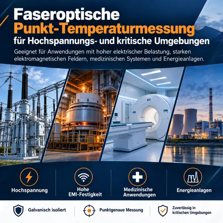 Grafik zu faseroptischer Punkt-Temperaturmessung für Hochspannungs-, medizinische und Energieanwendungen