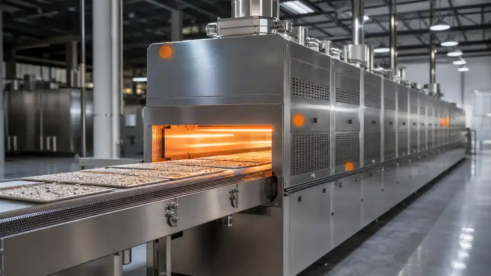 Proceso industrial con puntos térmicos seleccionados